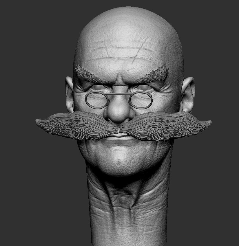 Gerald Robotnik head printable 3D print model_1