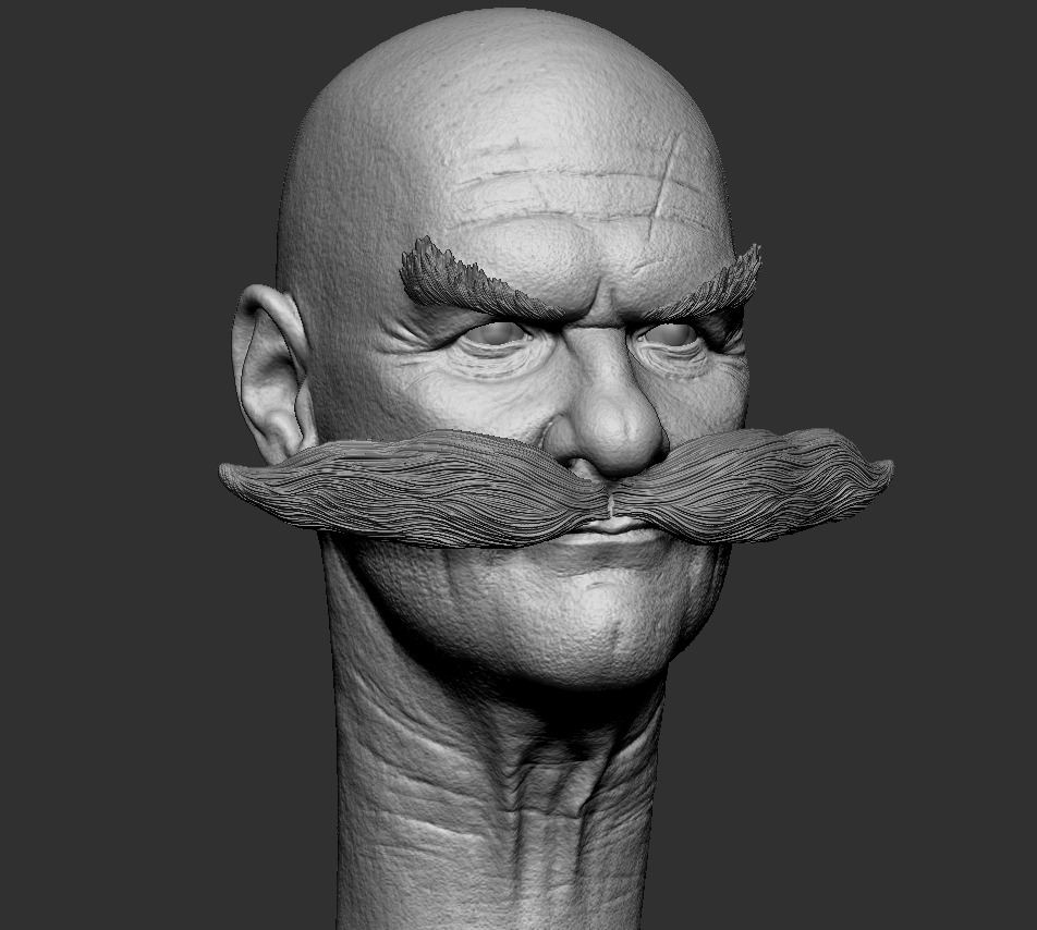 Gerald Robotnik head printable 3D print model_20