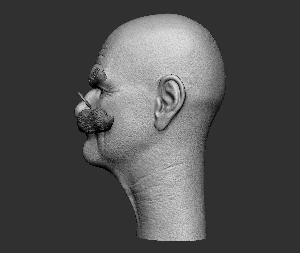 Gerald Robotnik head printable 3D print model_10