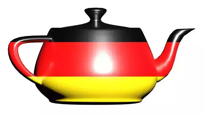 Germany flag on different geometric shapes 3D model