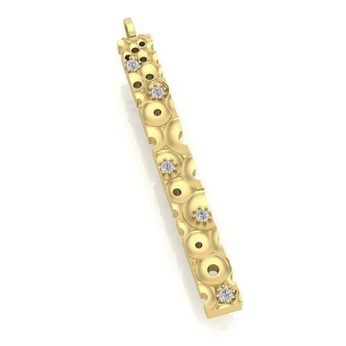 Elegant Gold Pendant with 2mm Gems 3D print model