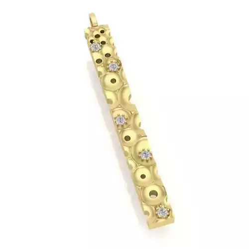 Elegant Gold Pendant with 2mm Gems