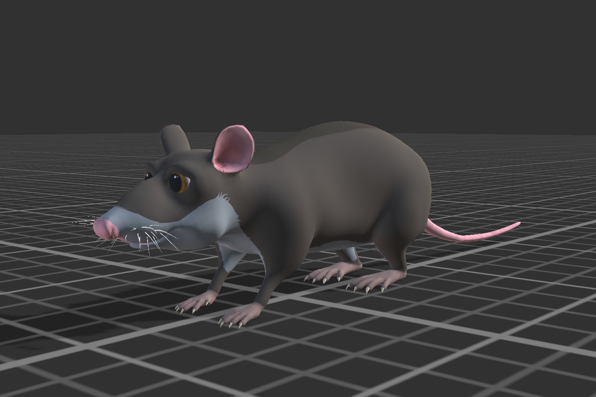 Cartoon Rat Low-poly 3D model_9