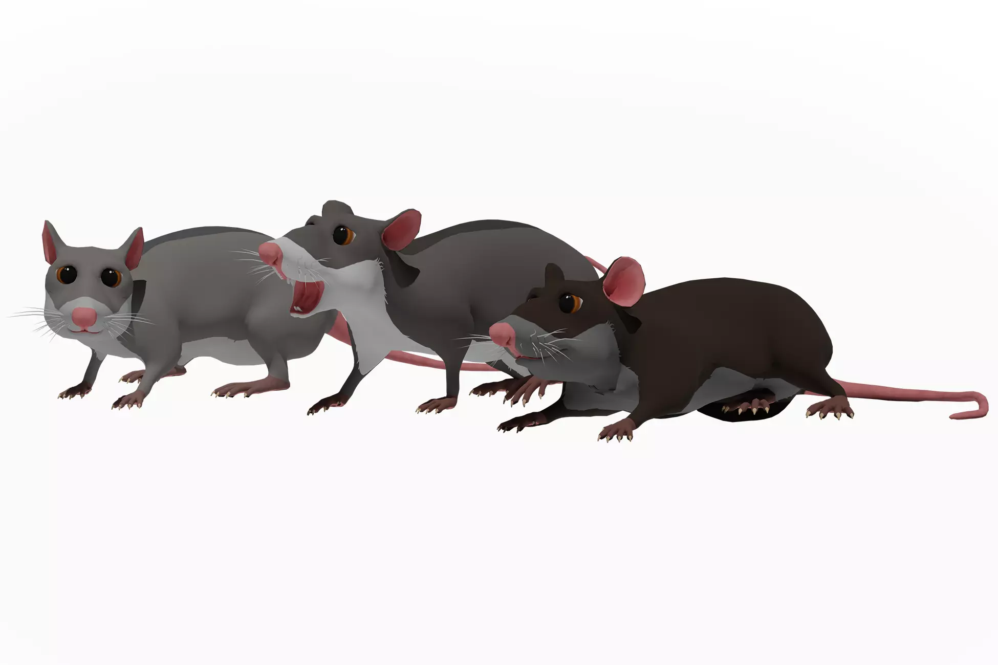Cartoon Rat Low-poly 3D model_0