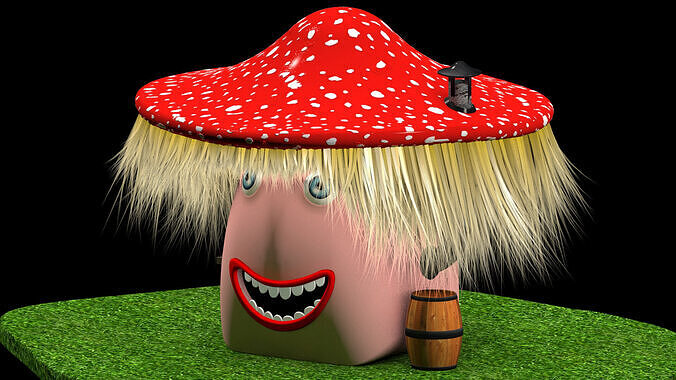 Funny mushroom house 3D model