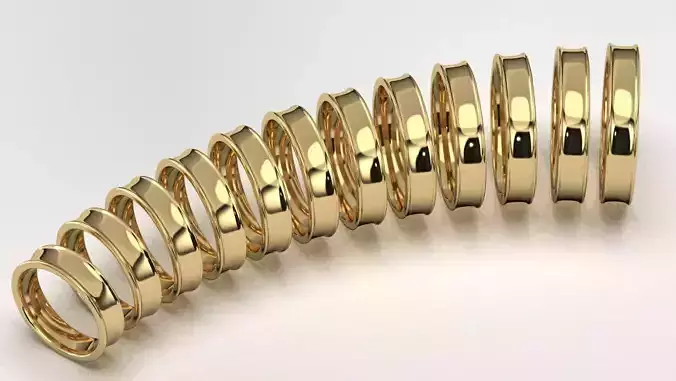 Band Ring for Men print model 3D R0136 W 5mm EU48- 70