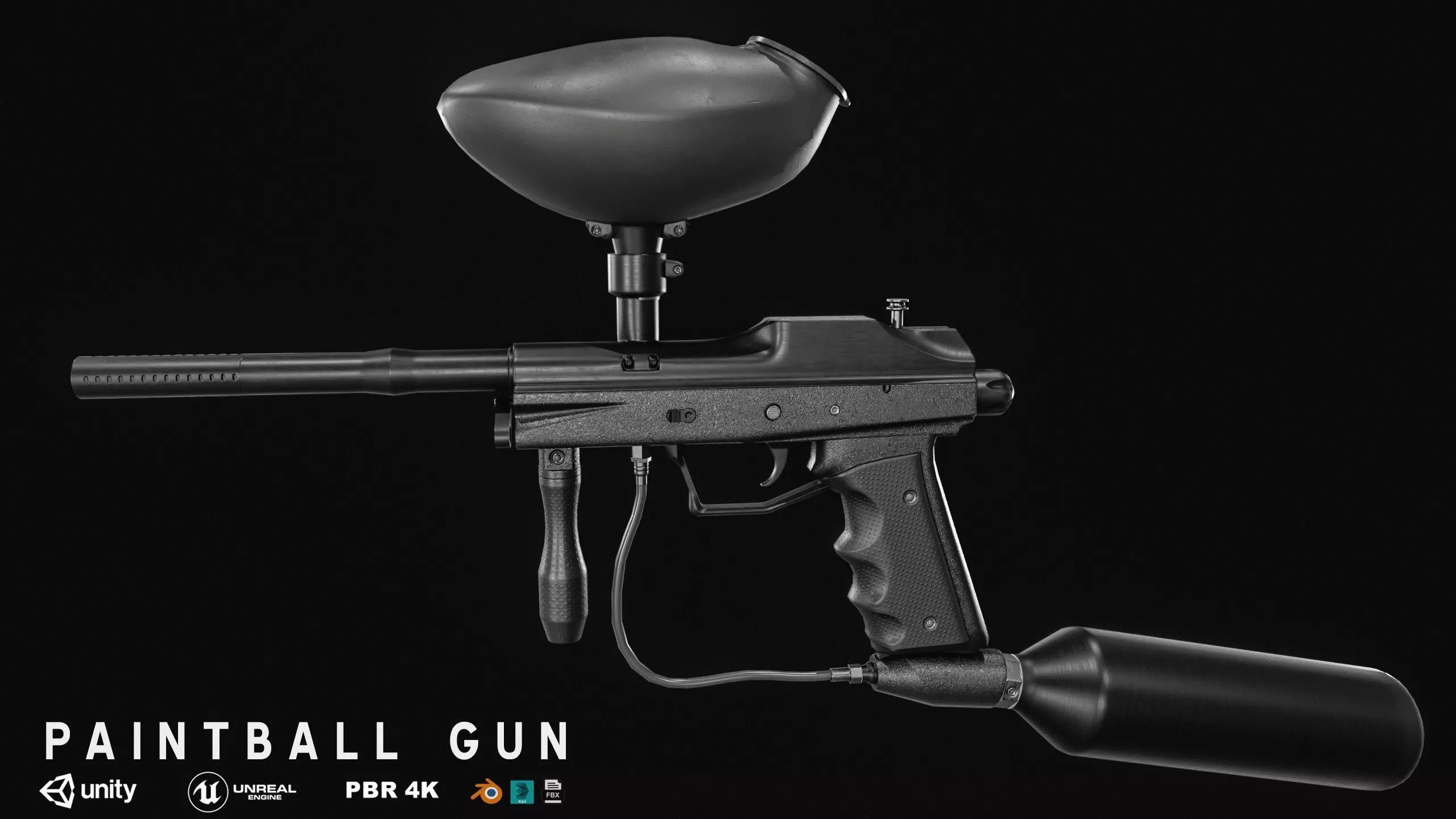 Paintball Gun Low-poly 3D model