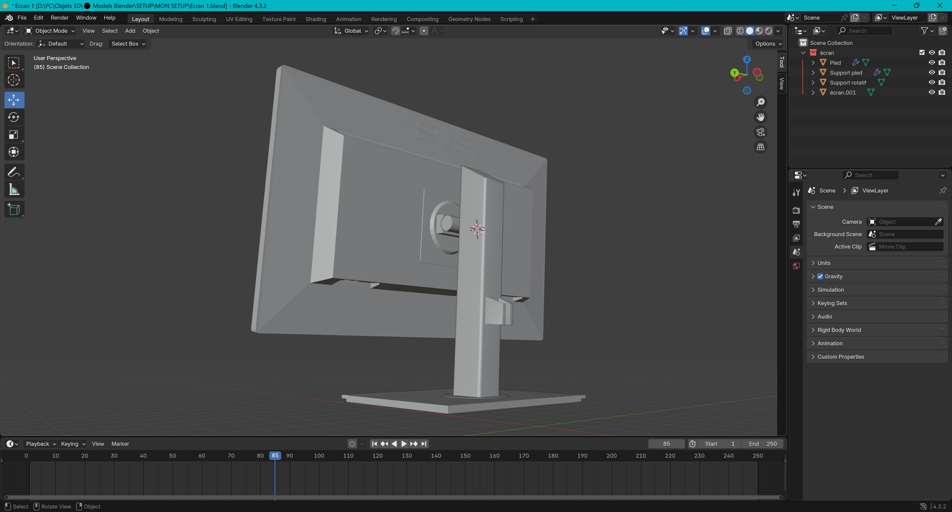 ASUS ProArt computer screen 3D model_10