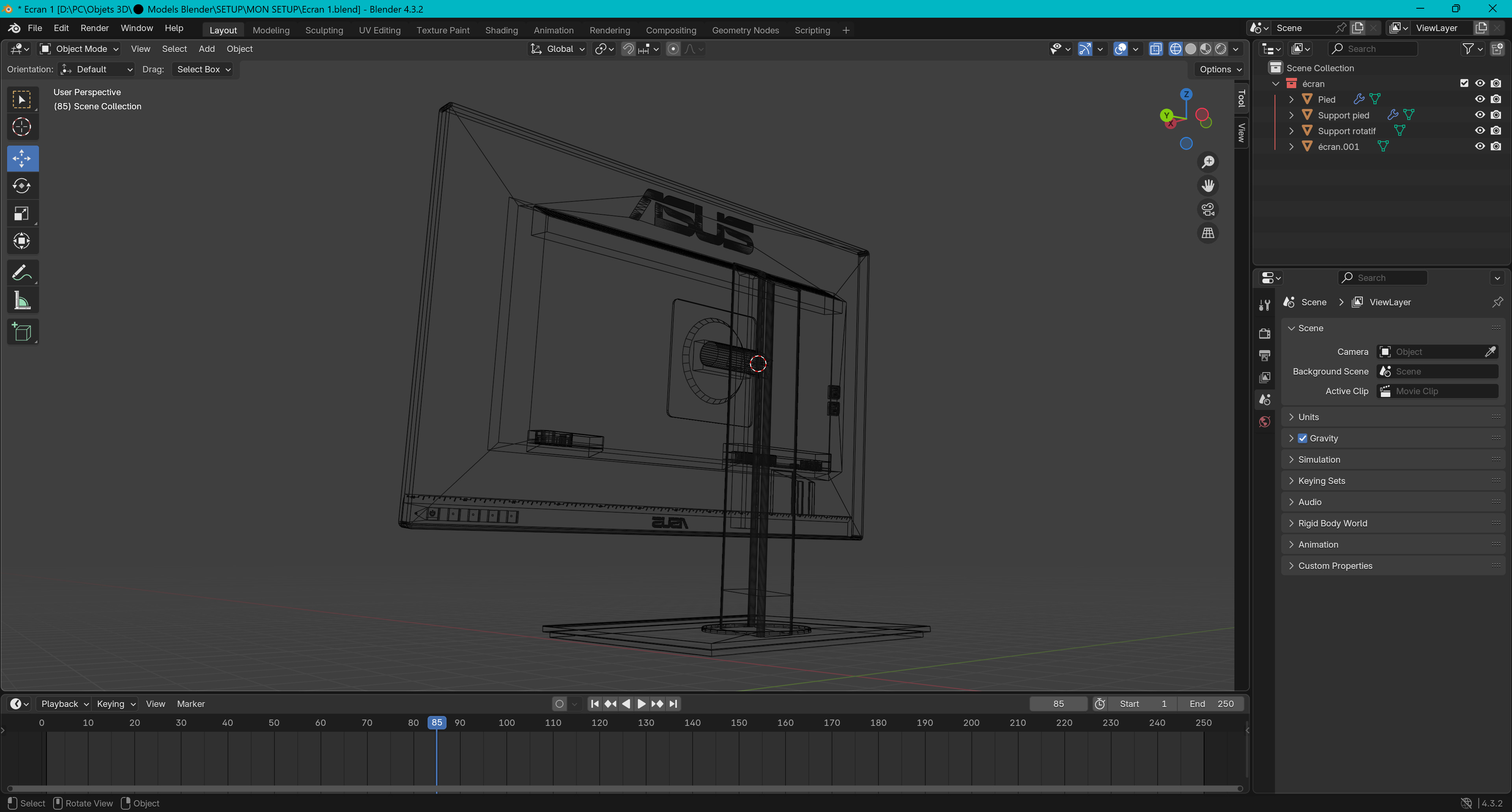 ASUS ProArt computer screen 3D model_11