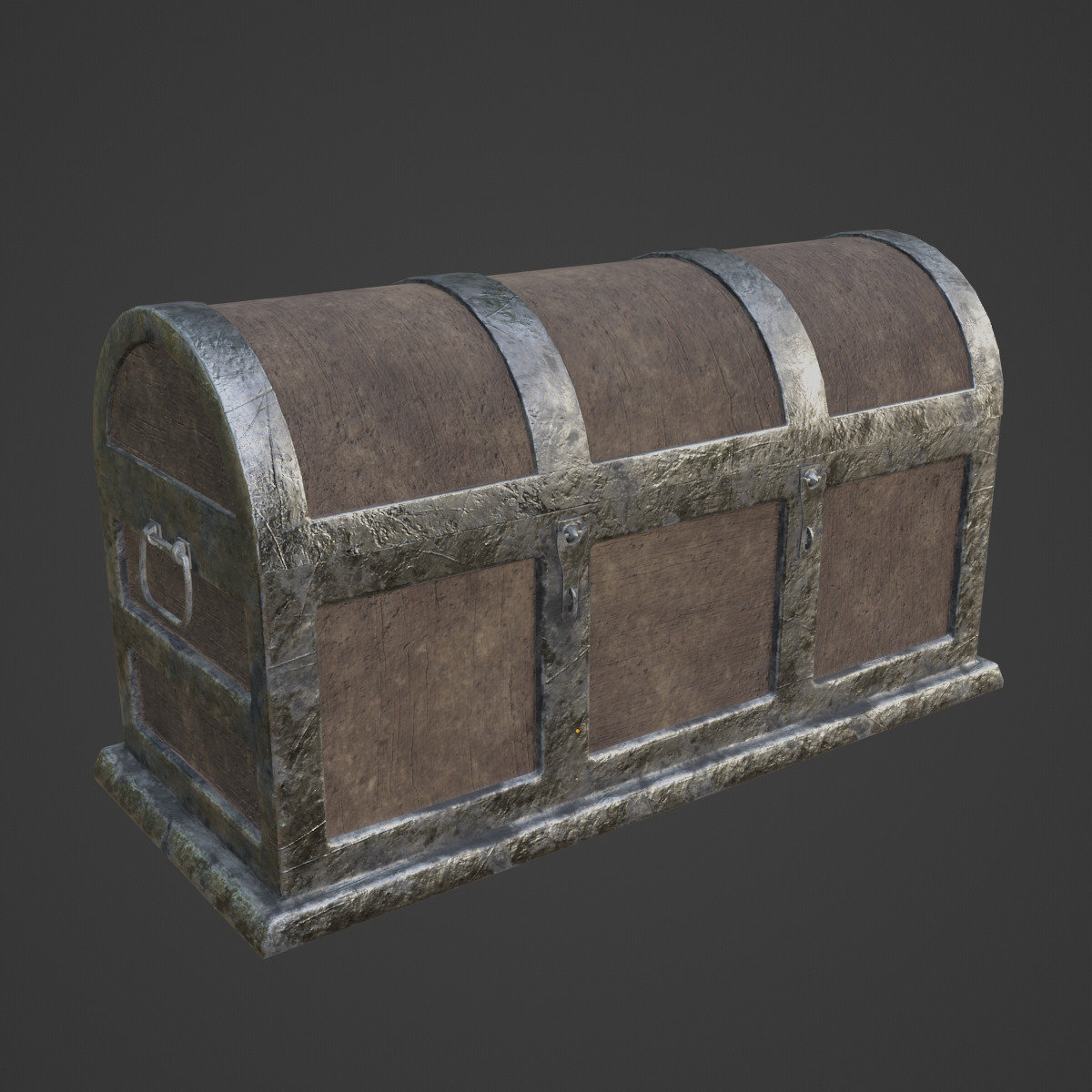 Wooden Treasure Chest 02 Low-poly 3D model_6