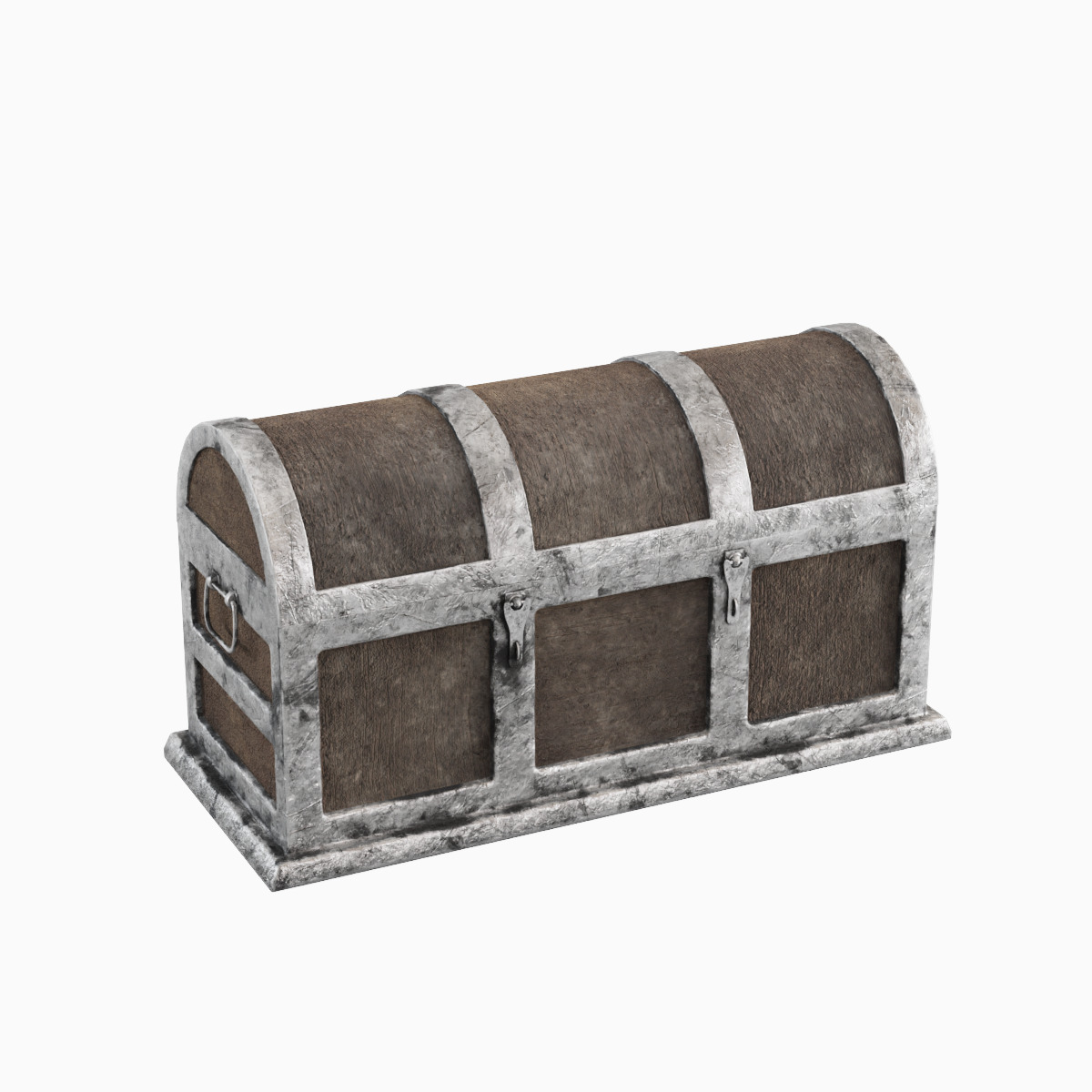 Wooden Treasure Chest 02 Low-poly 3D model_4