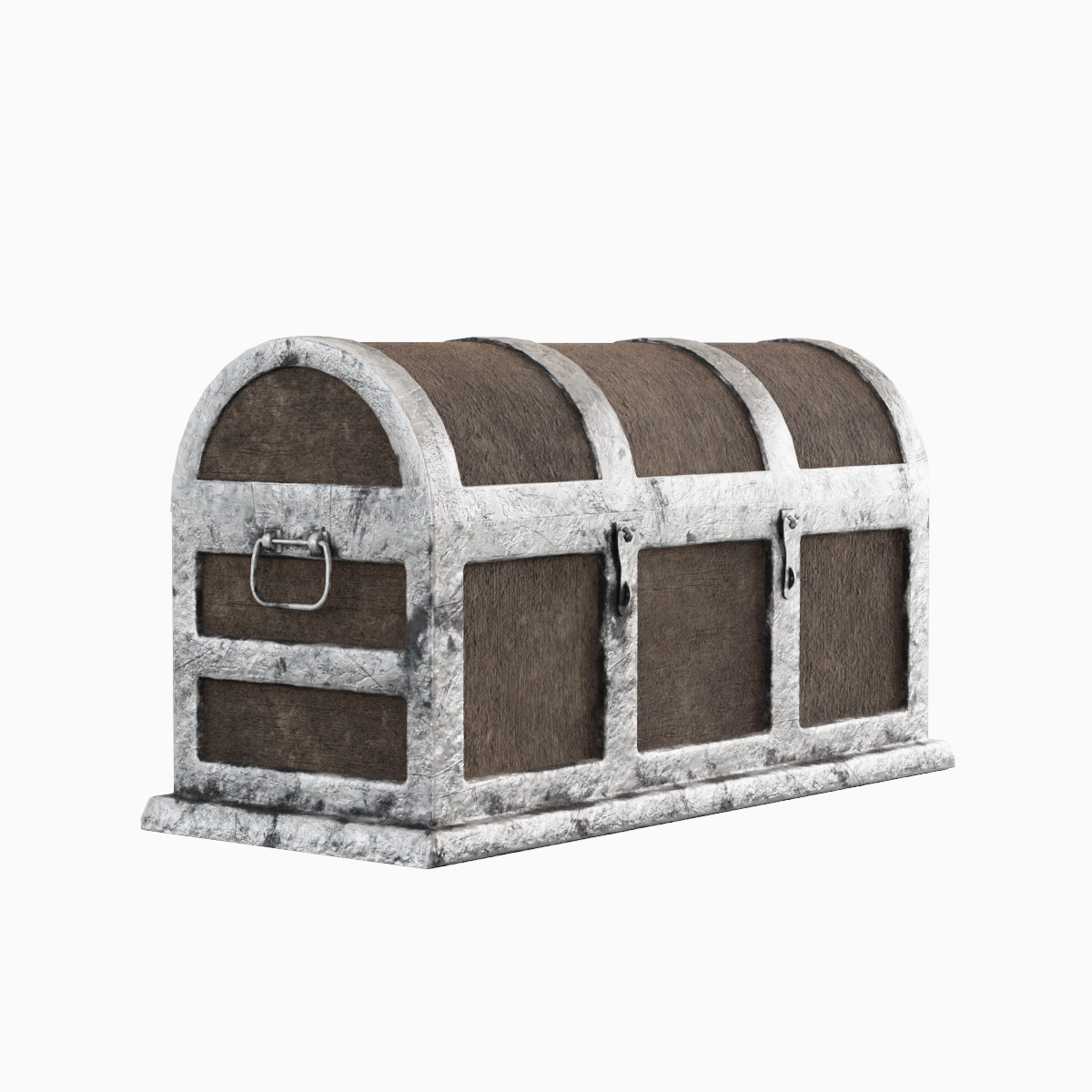 Wooden Treasure Chest 02 Low-poly 3D model_2