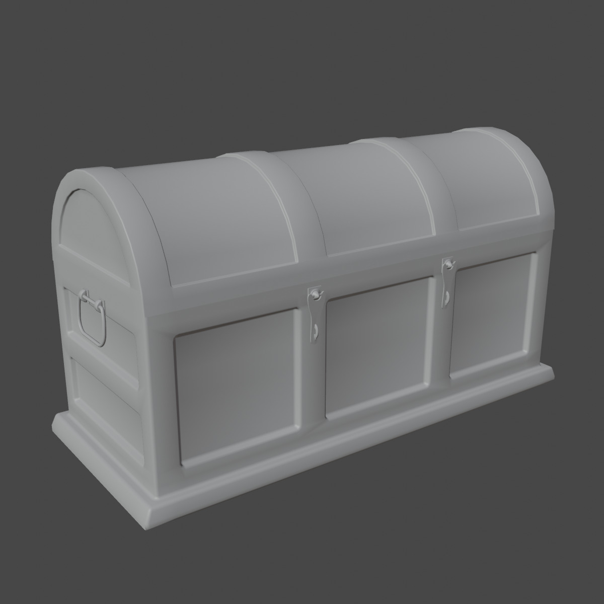 Wooden Treasure Chest 02 Low-poly 3D model_8