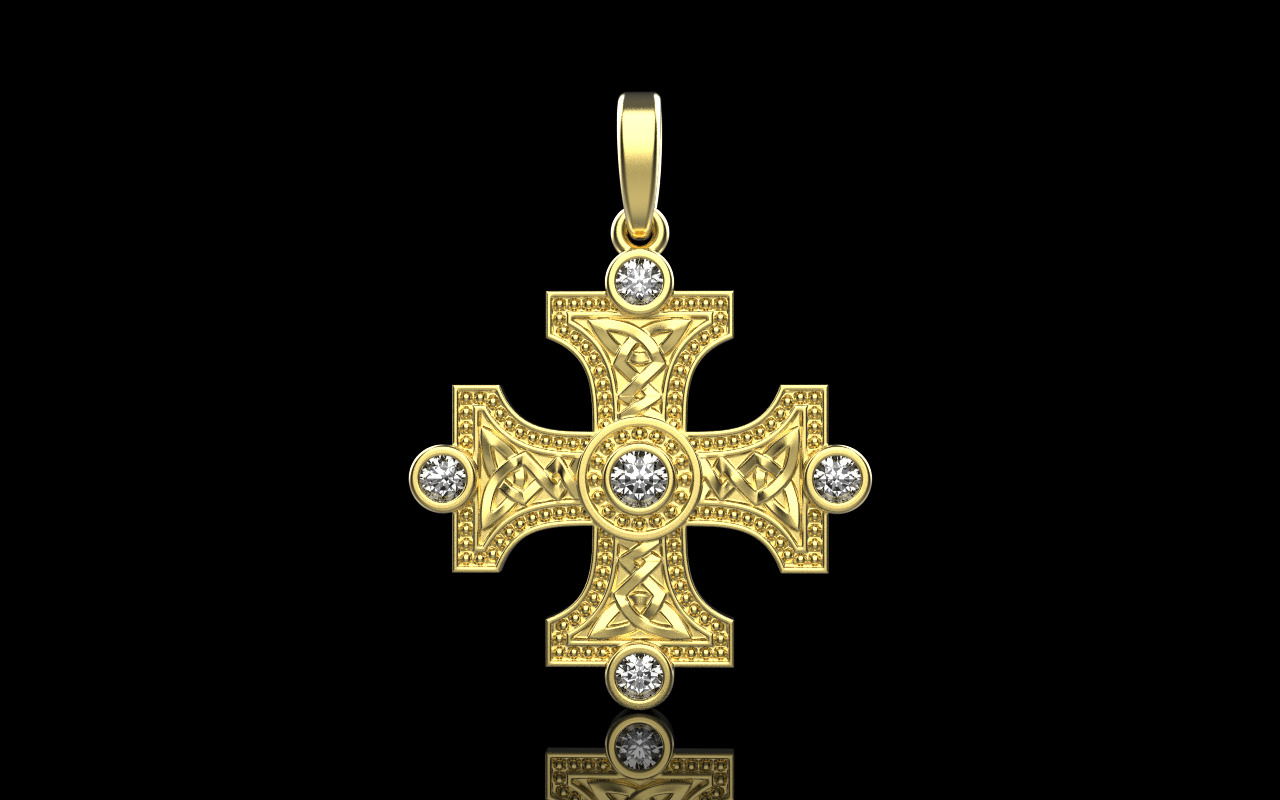 Celtic knot ornament cross model 778 3D print model_11