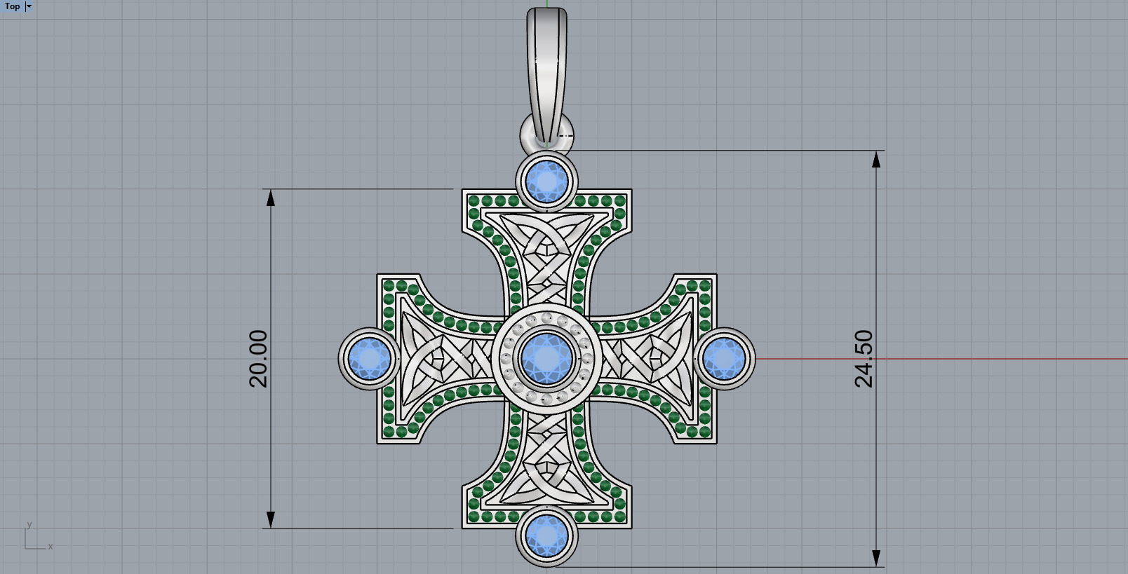 Celtic knot ornament cross model 778 3D print model_6