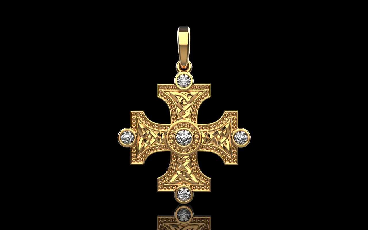 Celtic knot ornament cross model 778 3D print model_1