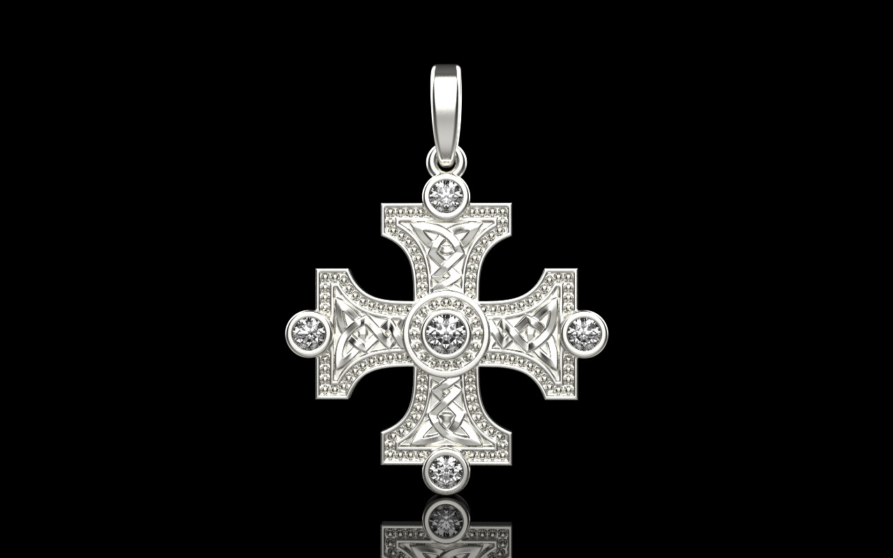 Celtic knot ornament cross model 778 3D print model_15