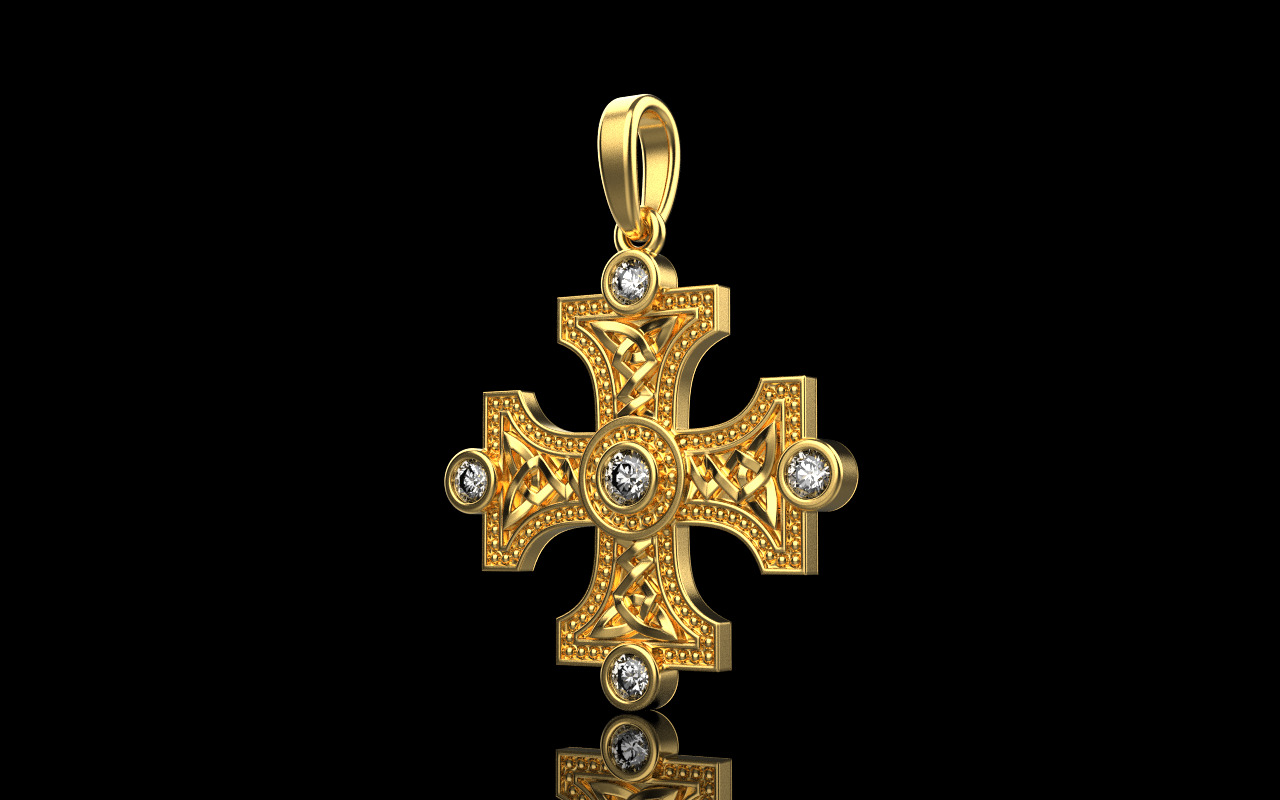 Celtic knot ornament cross model 778 3D print model_22