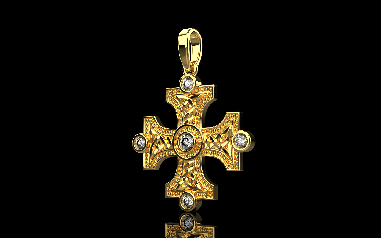 Celtic knot ornament cross model 778 3D print model_24