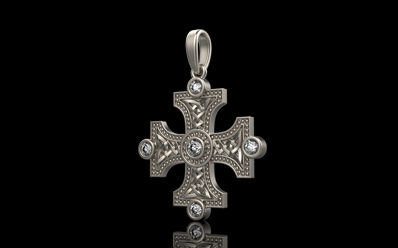 Celtic knot ornament cross model 778 3D print model_25