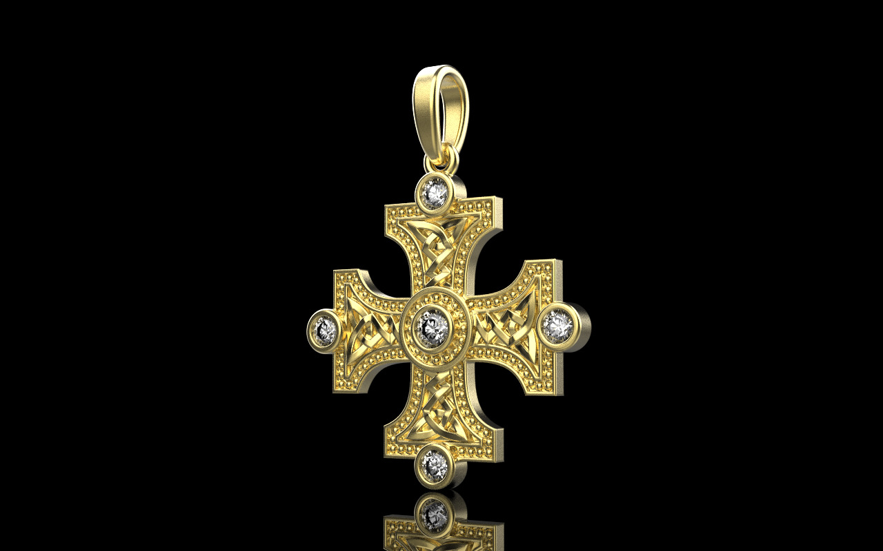 Celtic knot ornament cross model 778 3D print model_23
