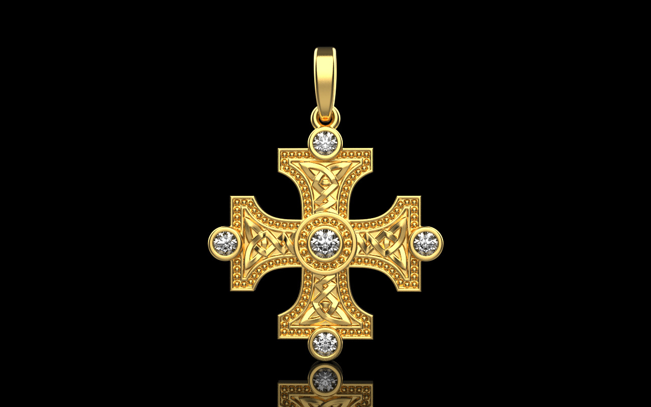 Celtic knot ornament cross model 778 3D print model_10