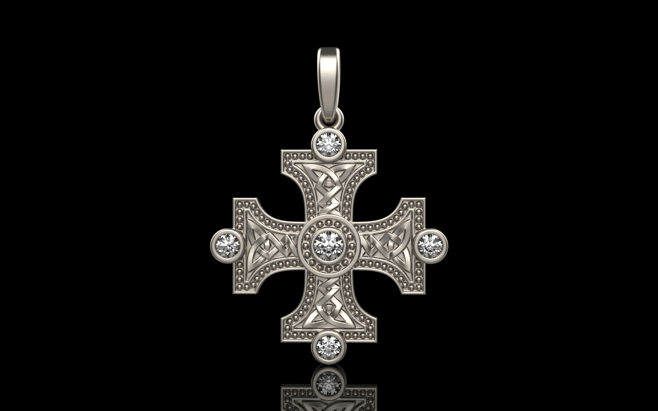 Celtic knot ornament cross model 778 3D print model_12