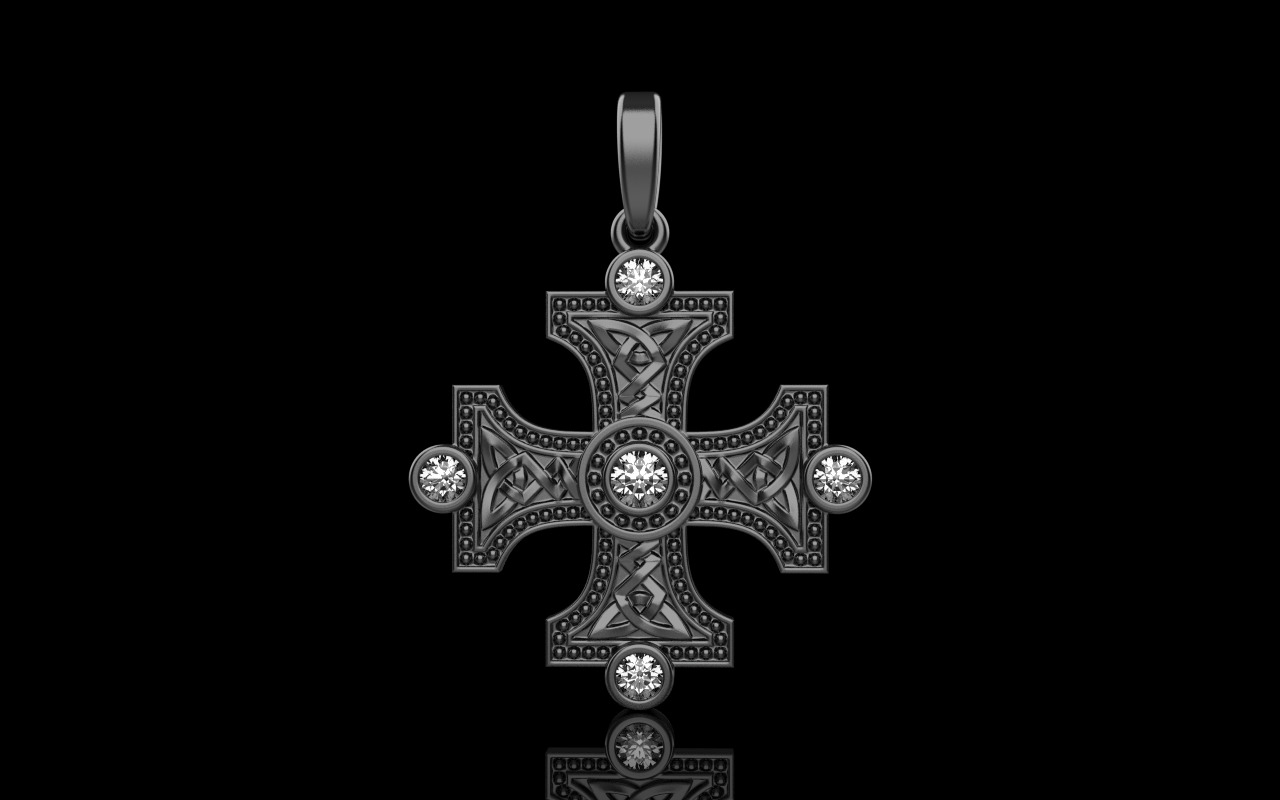 Celtic knot ornament cross model 778 3D print model_14