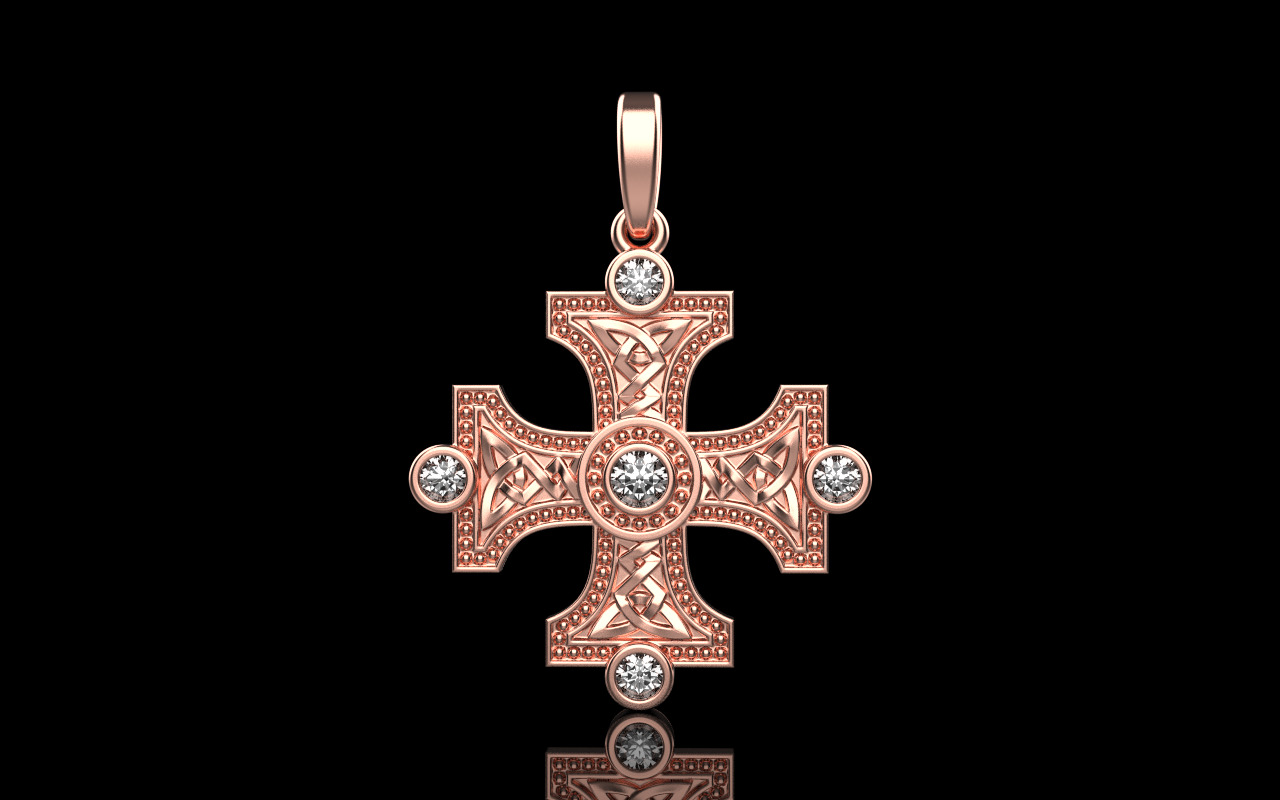 Celtic knot ornament cross model 778 3D print model_13