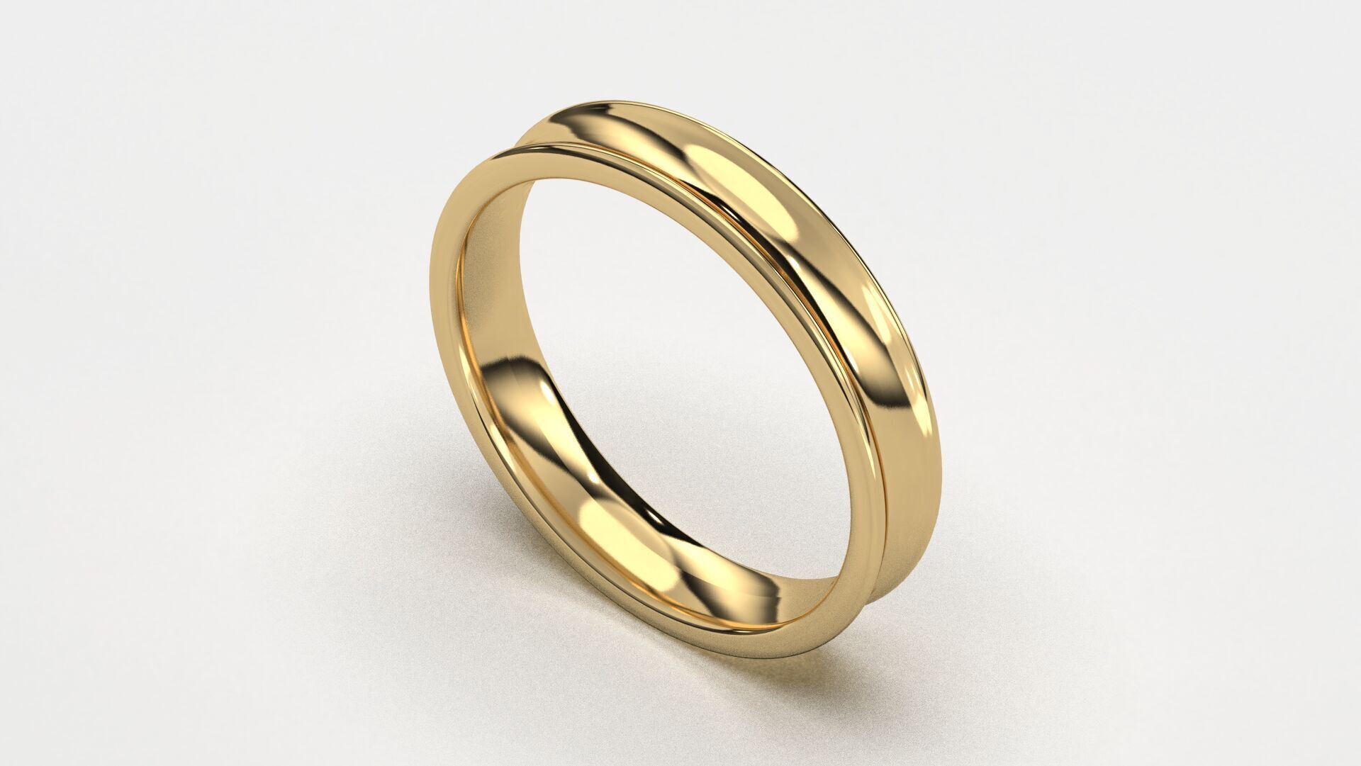 Band Ring for Men print model 3D R0136-W 4mm EU48- 70 3D print model_6