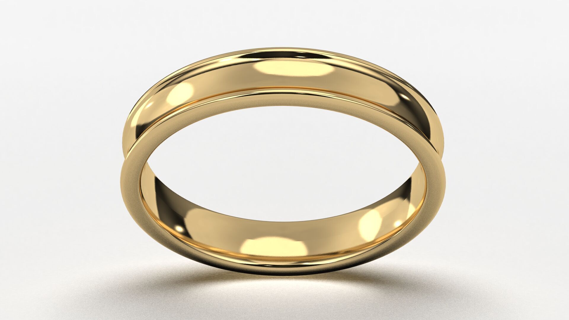 Band Ring for Men print model 3D R0136-W 4mm EU48- 70 3D print model_8