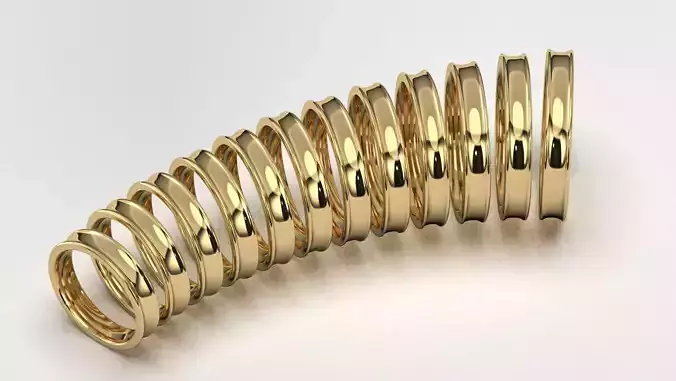 Band Ring for Men print model 3D R0136-W 4mm EU48- 70