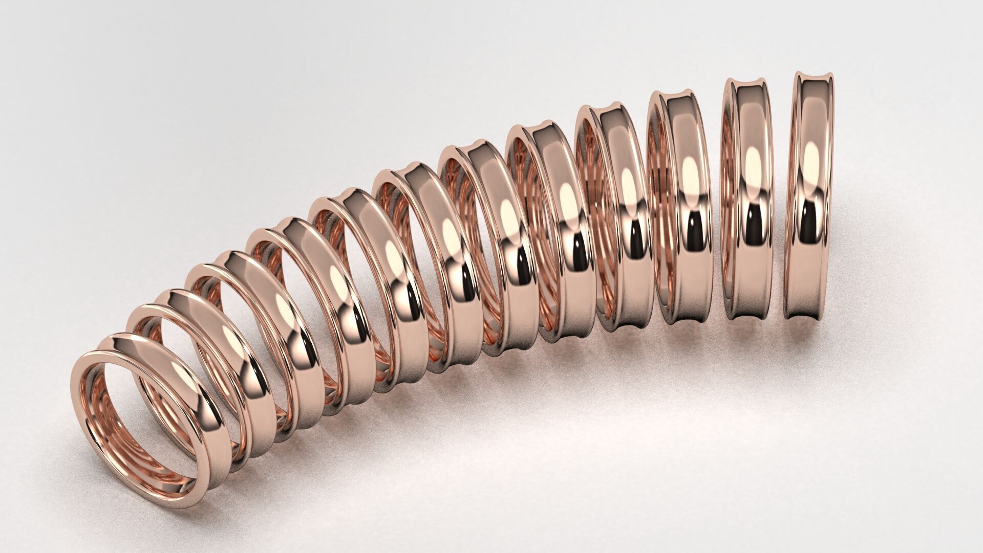 Band Ring for Men print model 3D R0136-W 4mm EU48- 70 3D print model_2