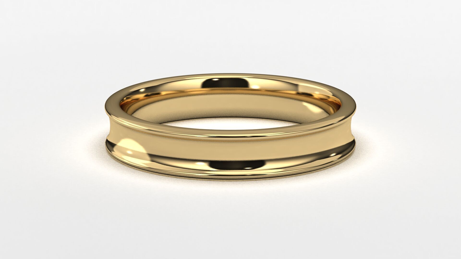 Band Ring for Men print model 3D R0136-W 4mm EU48- 70 3D print model_7