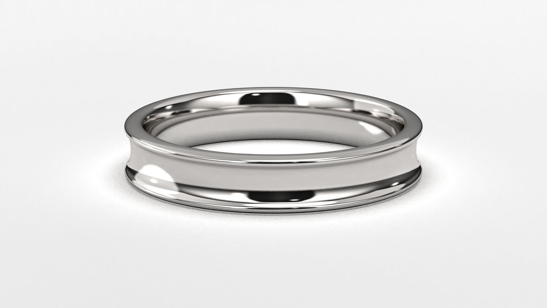 Band Ring for Men print model 3D R0136-W 4mm EU48- 70 3D print model_10