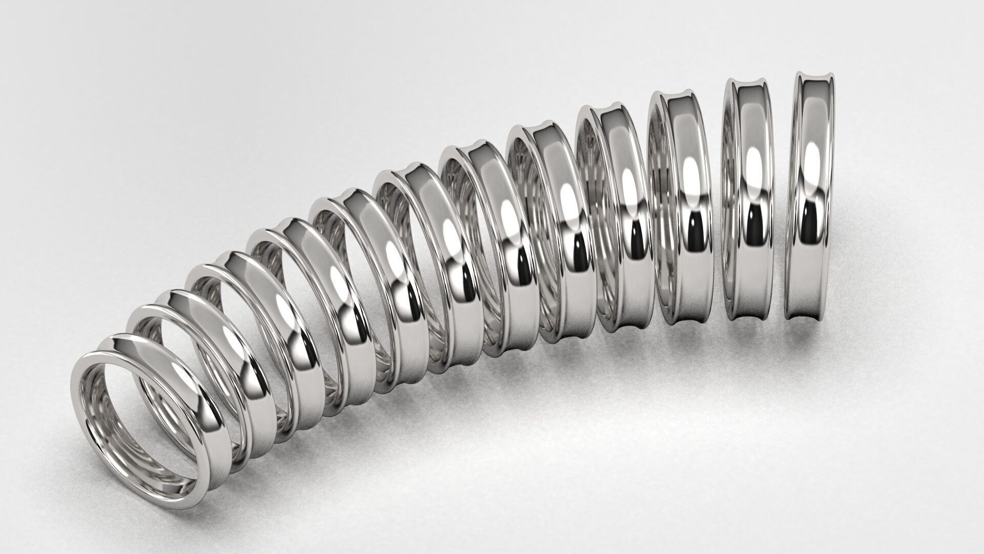 Band Ring for Men print model 3D R0136-W 4mm EU48- 70 3D print model_1