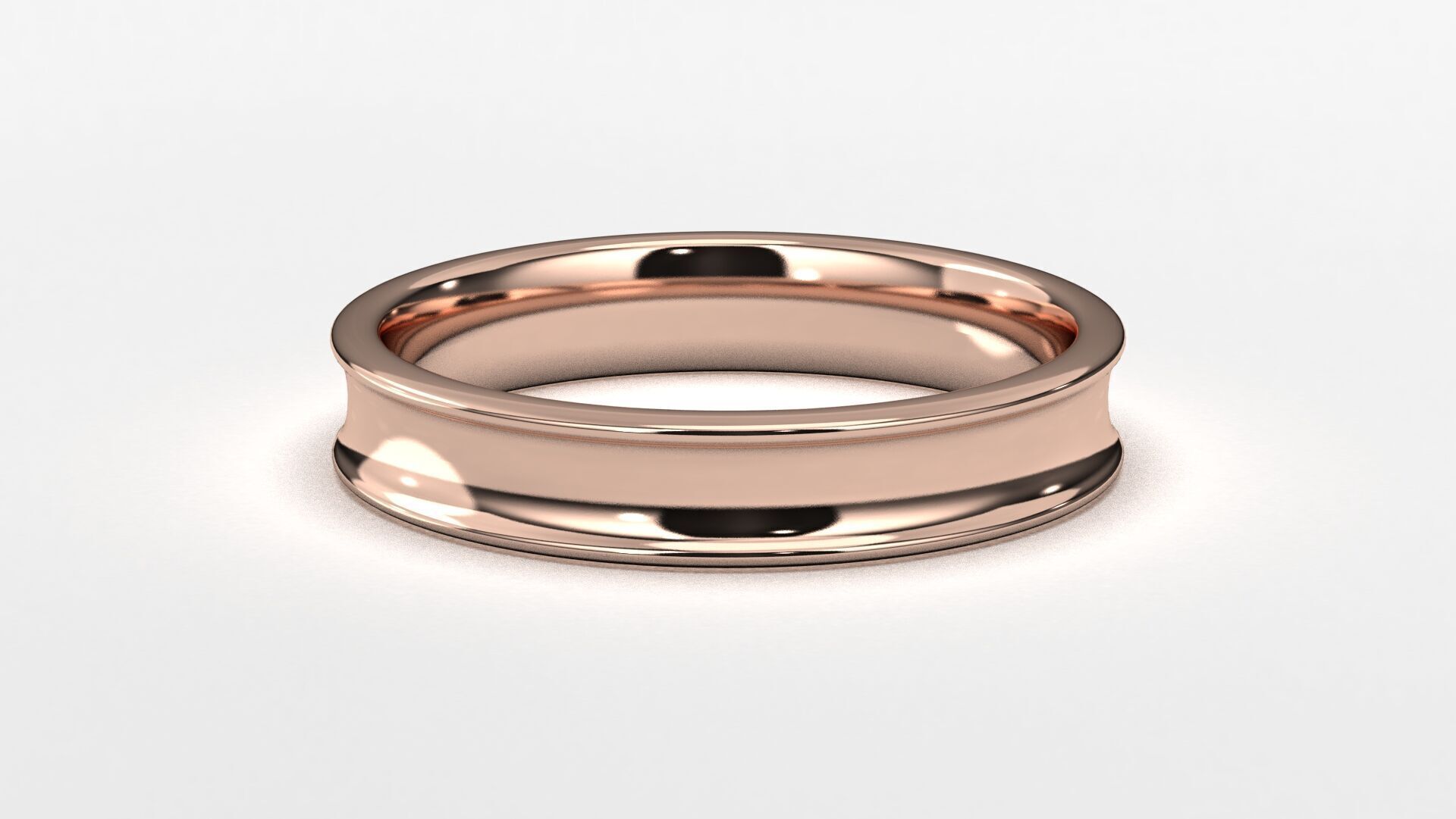 Band Ring for Men print model 3D R0136-W 4mm EU48- 70 3D print model_13