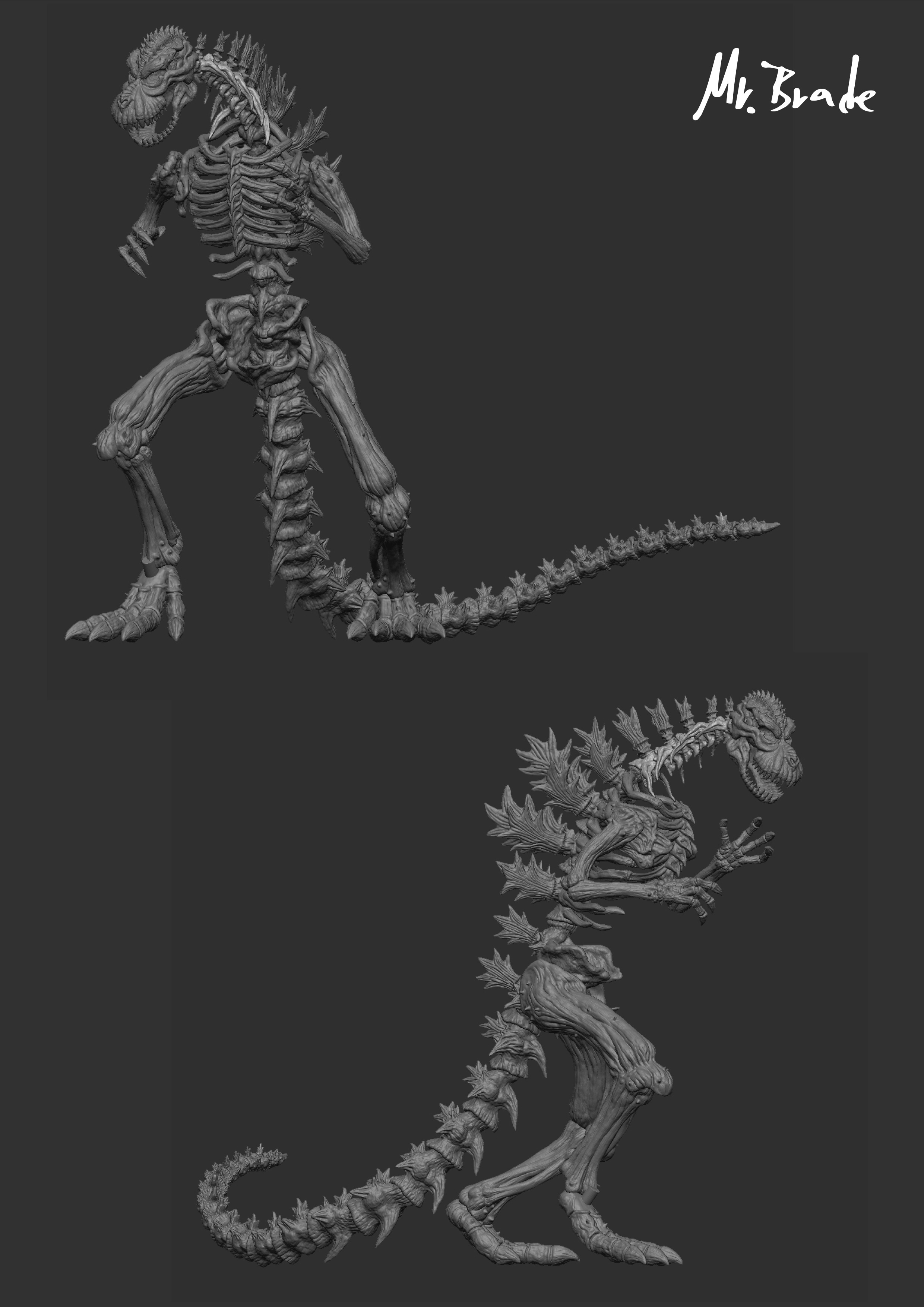 Godzilla skeleton 3D print model_9