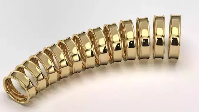 Band Ring for Men print model 3D R0136 W 6mm