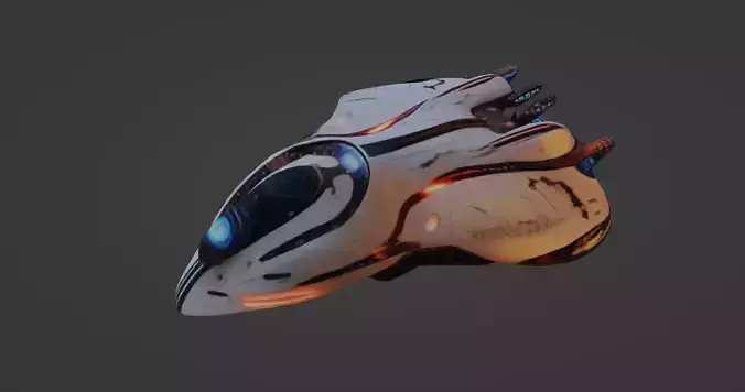 Alien-Inspired Futuristic Spaceship   3D model