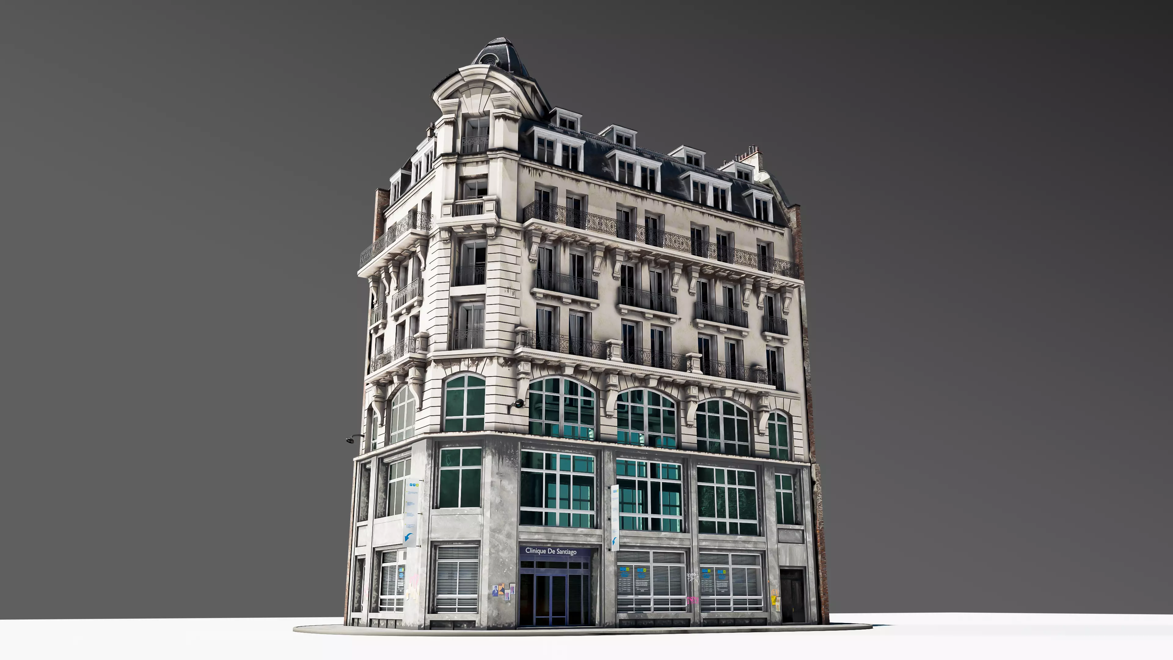 Parisian Street Corner Building 3D model