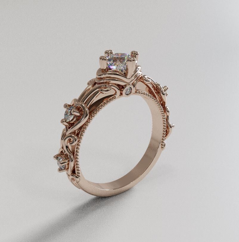 Gold ring 3D print model_1