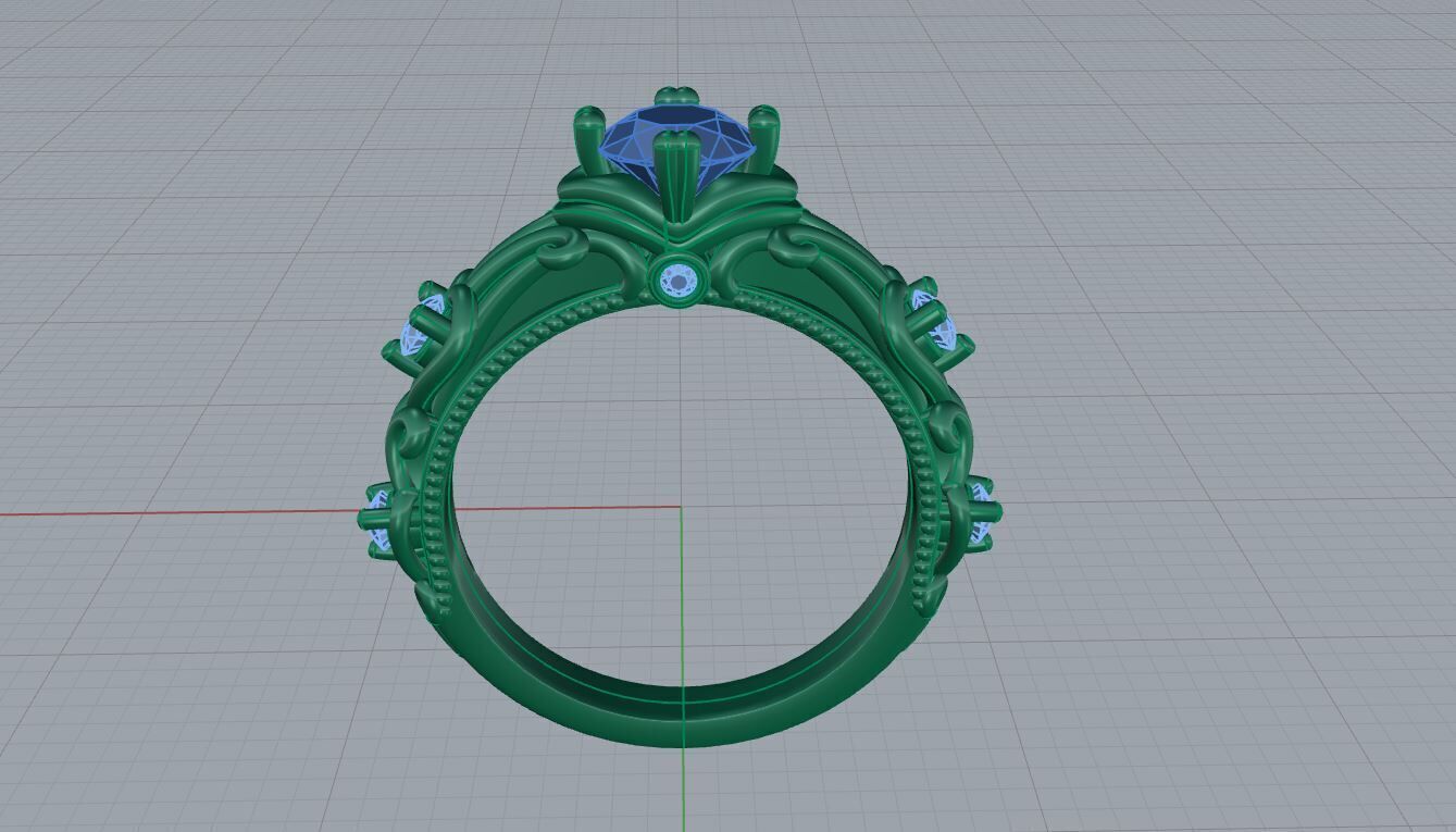 Gold ring 3D print model_3