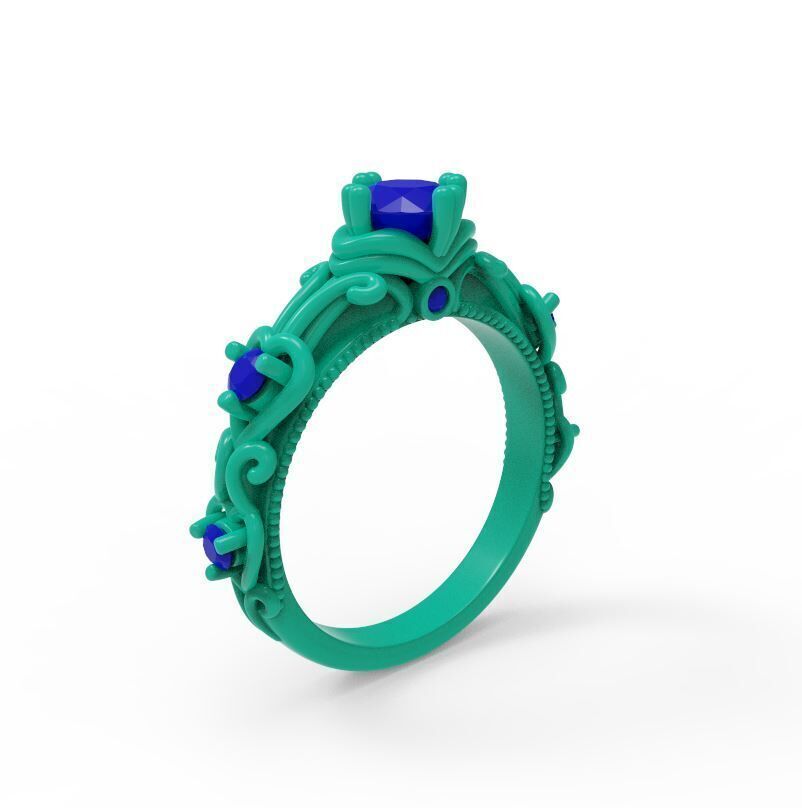 Gold ring 3D print model_5