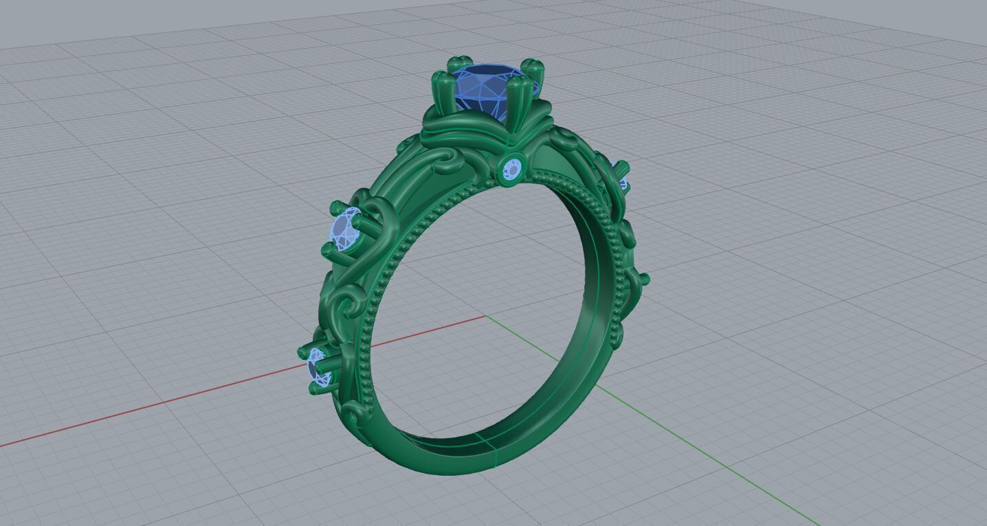 Gold ring 3D print model_4