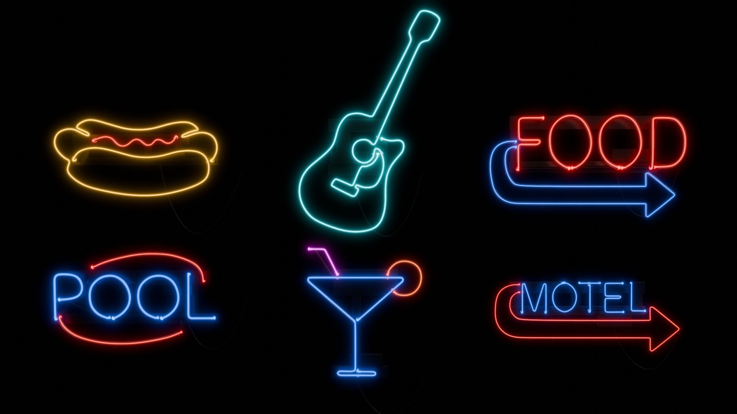 Neon Signs Asset Pack 3D model_5
