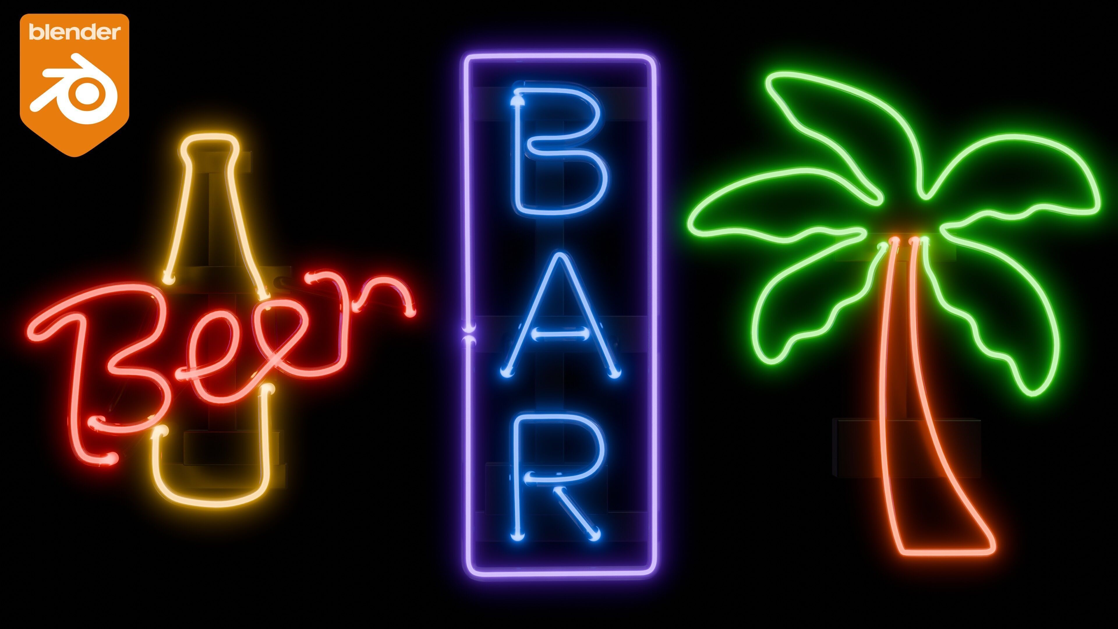 Neon Signs Asset Pack 3D model_7