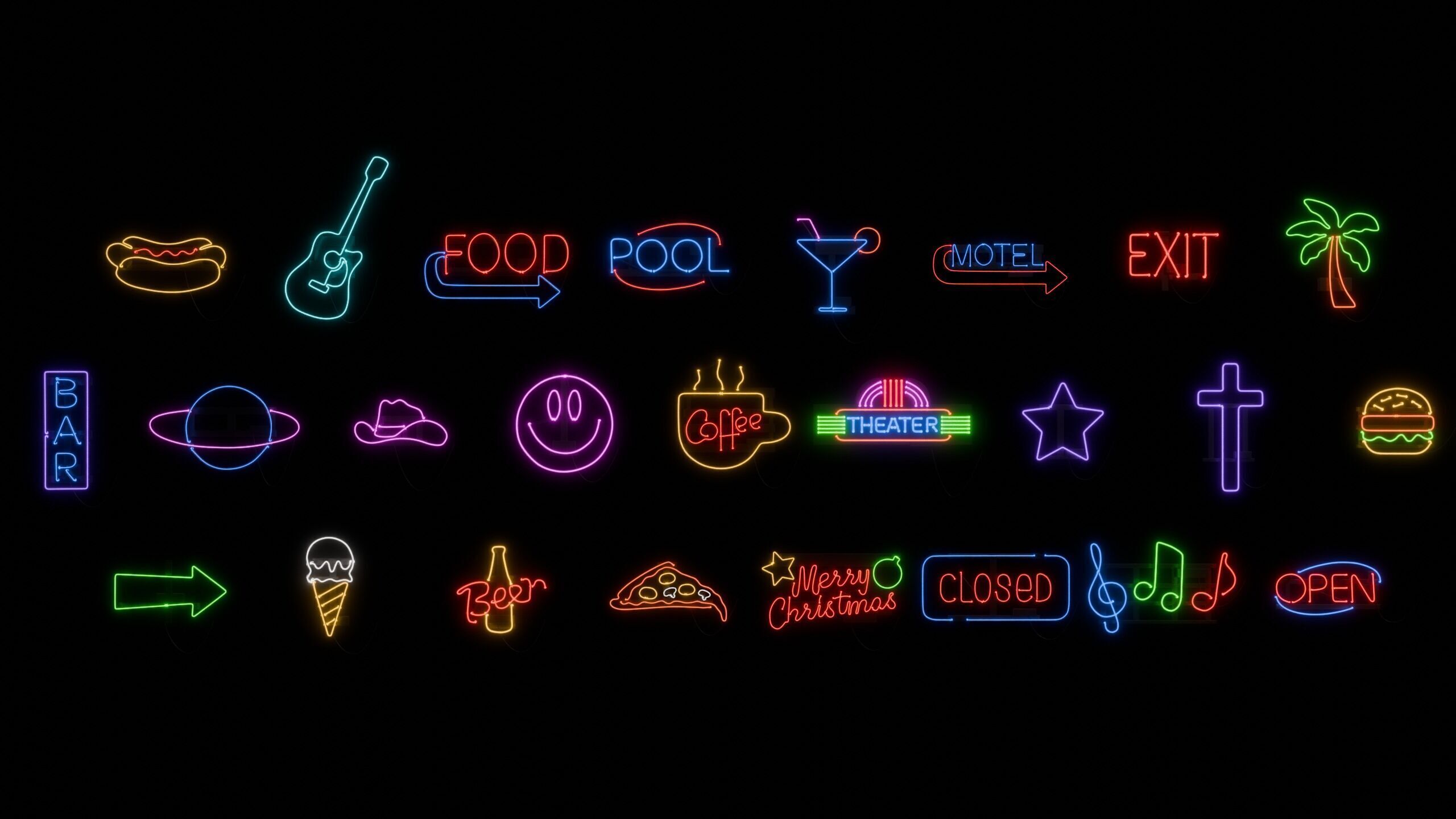 Neon Signs Asset Pack 3D model_3