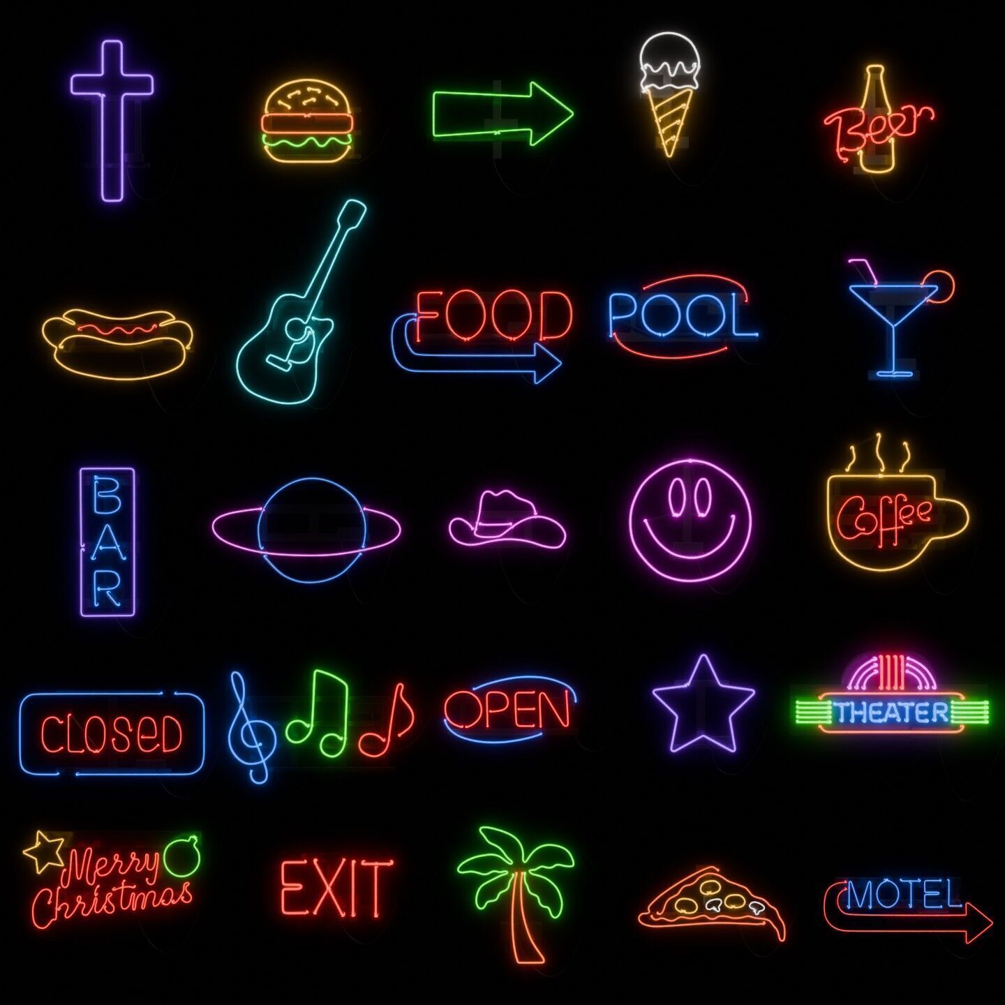 Neon Signs Asset Pack 3D model_4
