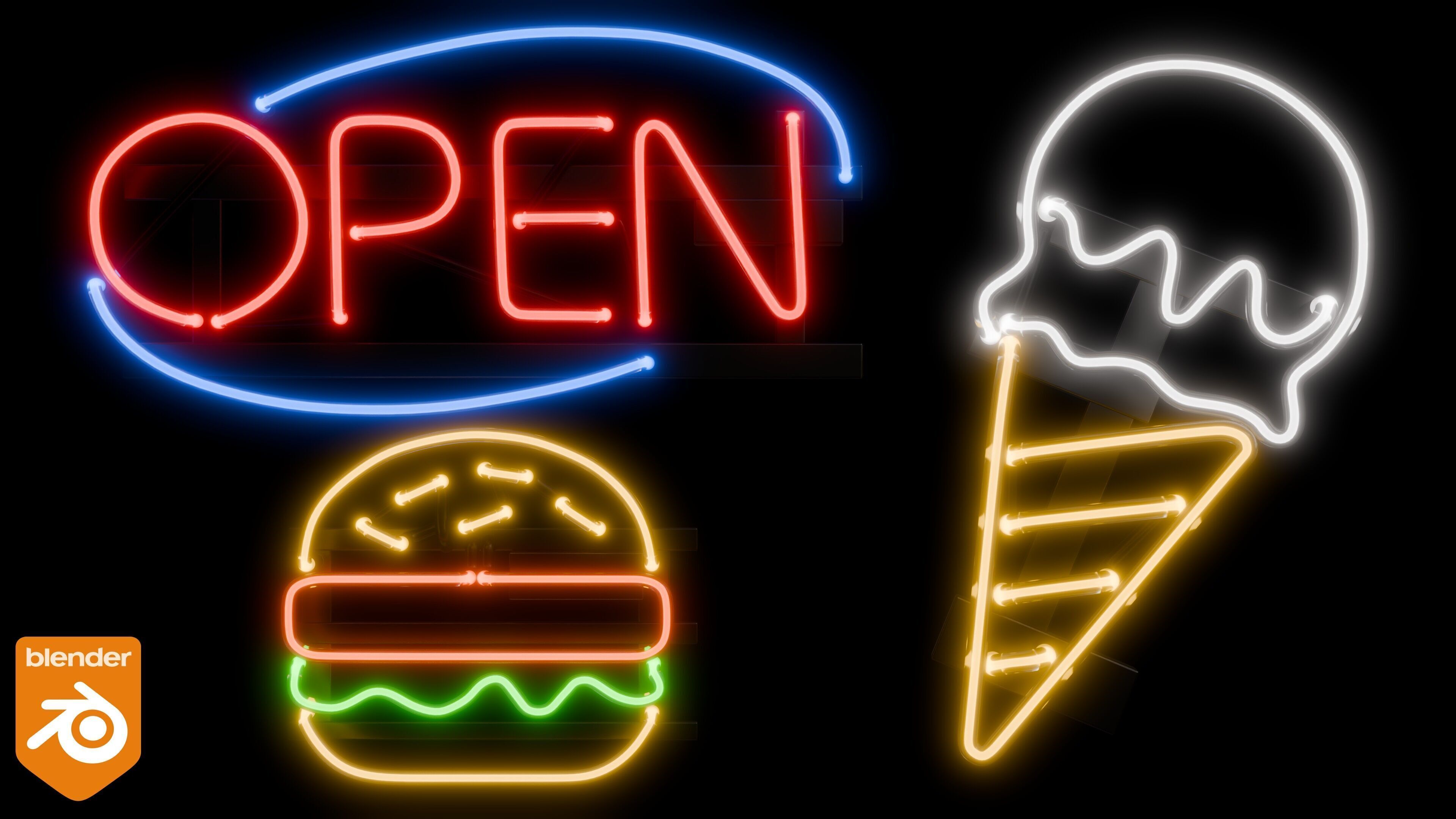 Neon Signs Asset Pack 3D model_11